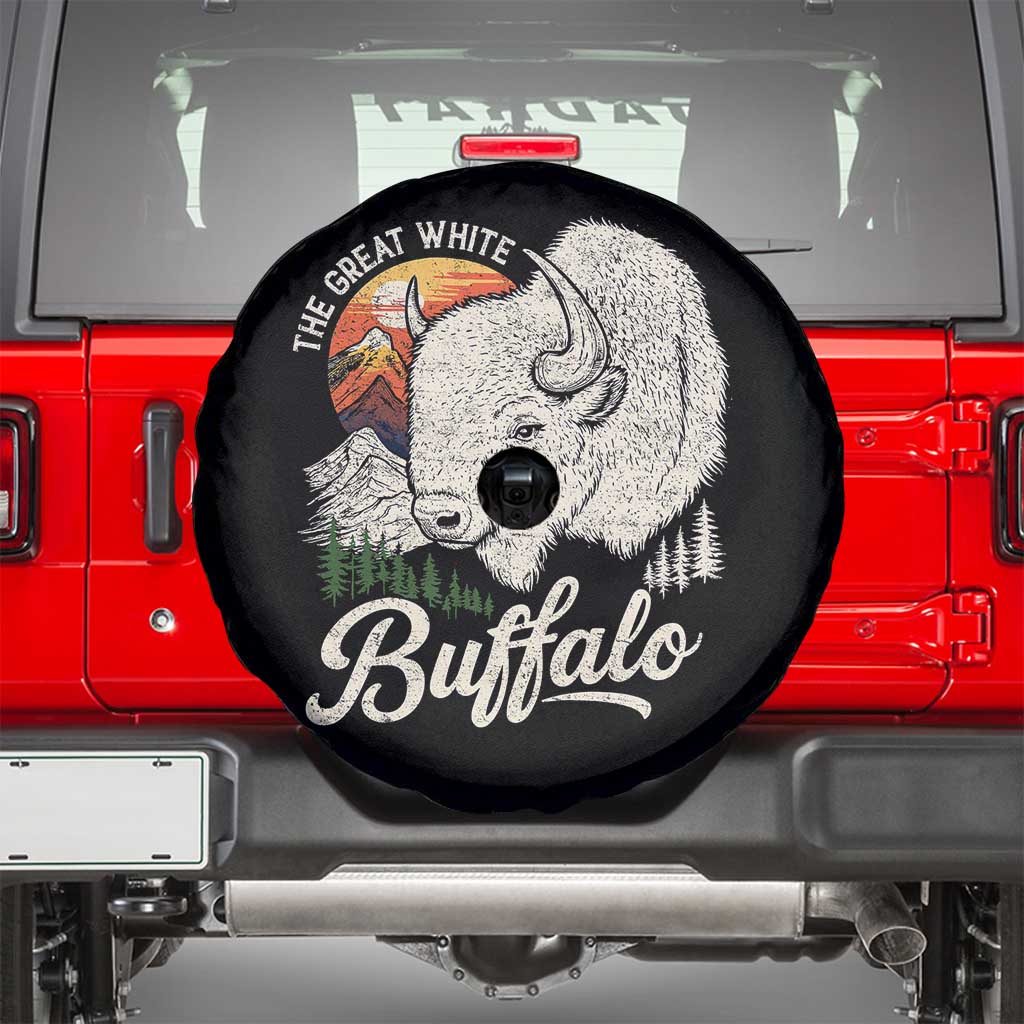 The Great White Buffalo Spare Tire Cover Native American Sacred Spirit Animal - Wonder Print Shop