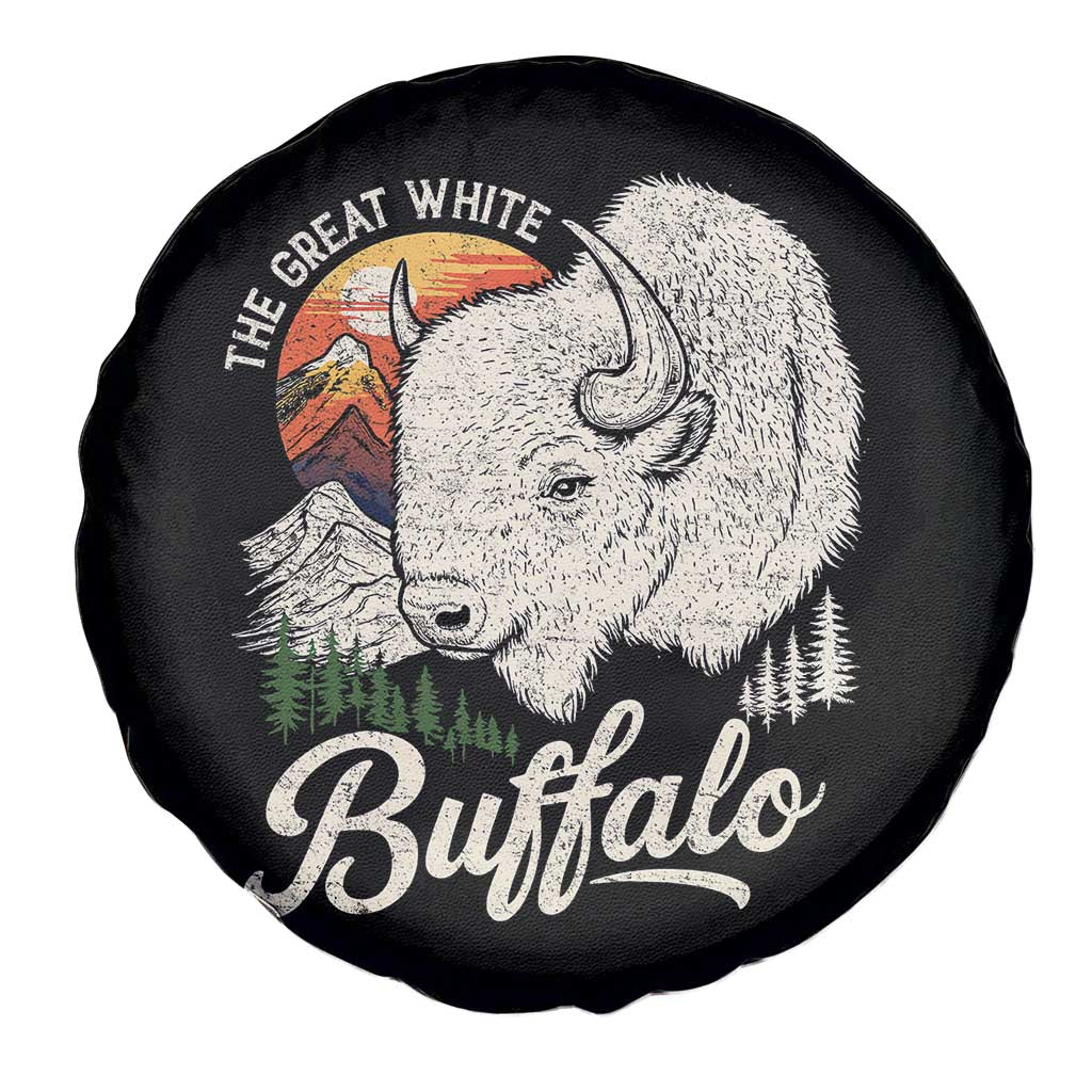 The Great White Buffalo Spare Tire Cover Native American Sacred Spirit Animal - Wonder Print Shop