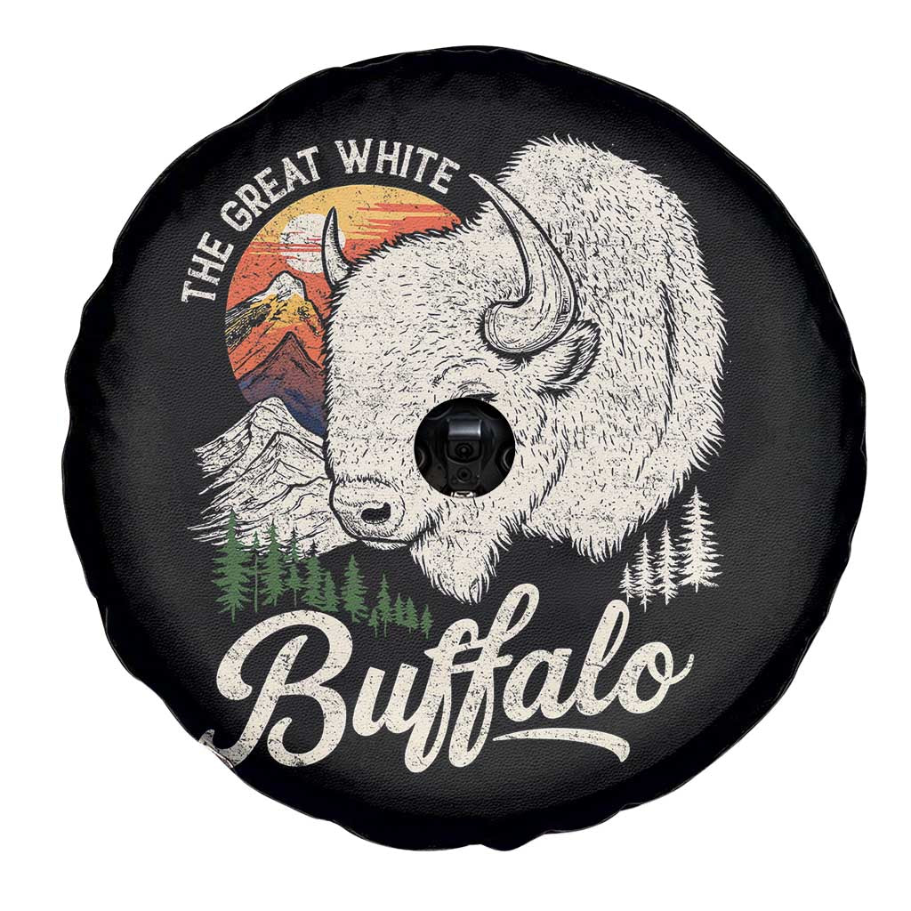 The Great White Buffalo Spare Tire Cover Native American Sacred Spirit Animal - Wonder Print Shop