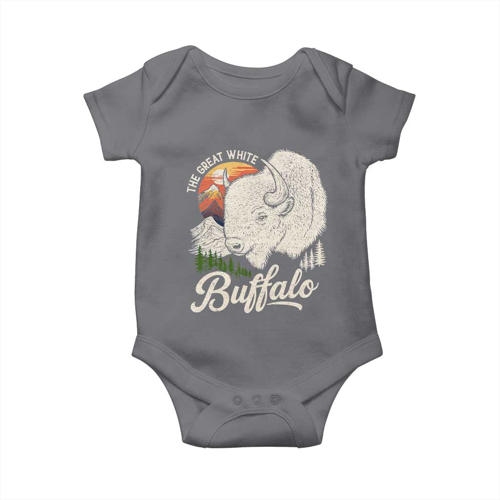 The Great White Buffalo Baby Onesie Native American Sacred Spirit Animal - Wonder Print Shop