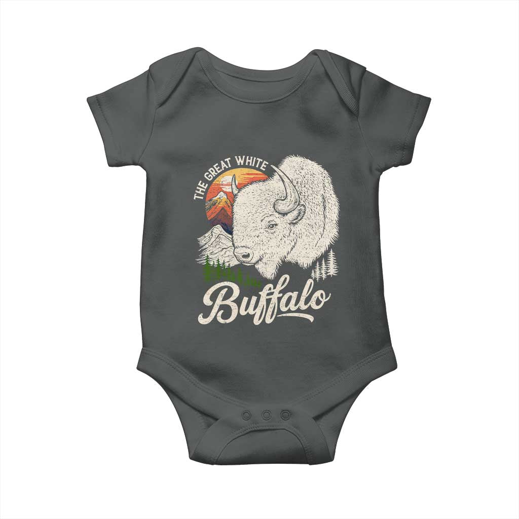 The Great White Buffalo Baby Onesie Native American Sacred Spirit Animal - Wonder Print Shop