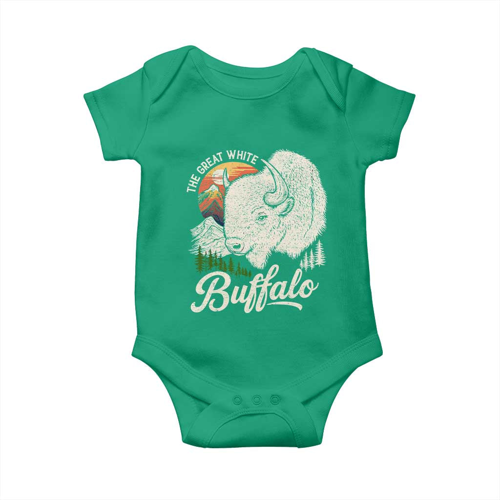 The Great White Buffalo Baby Onesie Native American Sacred Spirit Animal - Wonder Print Shop