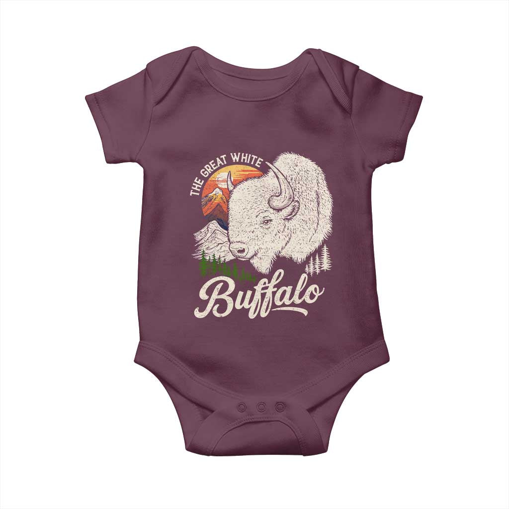 The Great White Buffalo Baby Onesie Native American Sacred Spirit Animal - Wonder Print Shop
