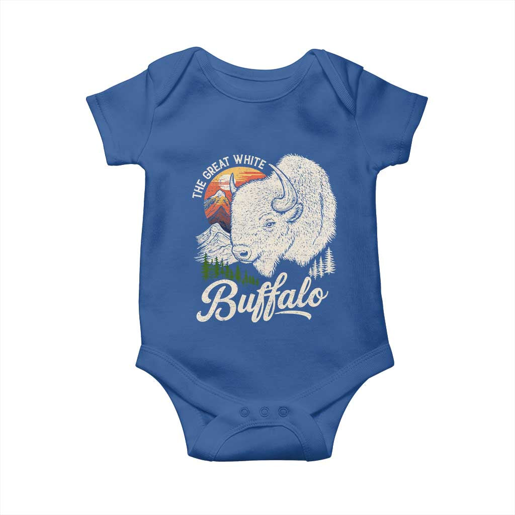The Great White Buffalo Baby Onesie Native American Sacred Spirit Animal - Wonder Print Shop