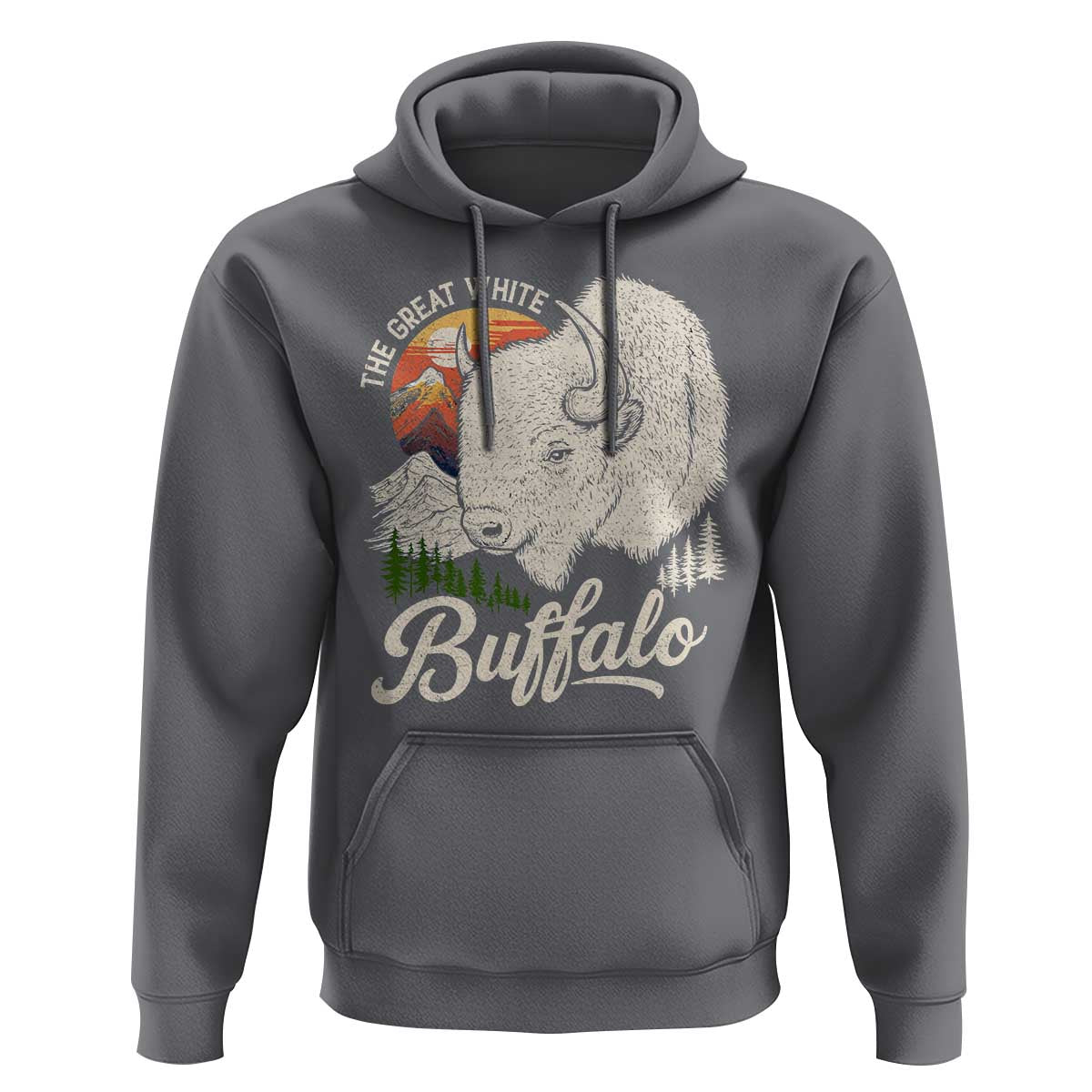 The Great White Buffalo Hoodie Native American Sacred Spirit Animal - Wonder Print Shop