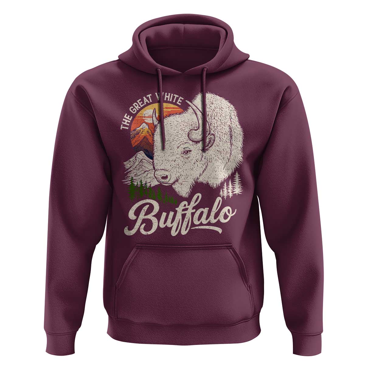 The Great White Buffalo Hoodie Native American Sacred Spirit Animal - Wonder Print Shop