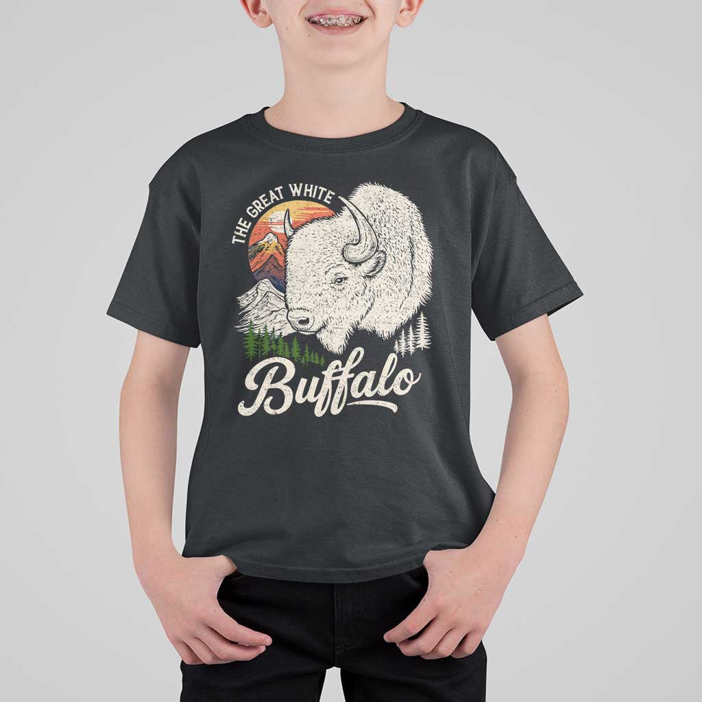 The Great White Buffalo T Shirt For Kid Native American Sacred Spirit Animal - Wonder Print Shop