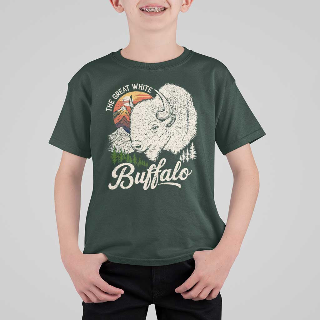 The Great White Buffalo T Shirt For Kid Native American Sacred Spirit Animal - Wonder Print Shop