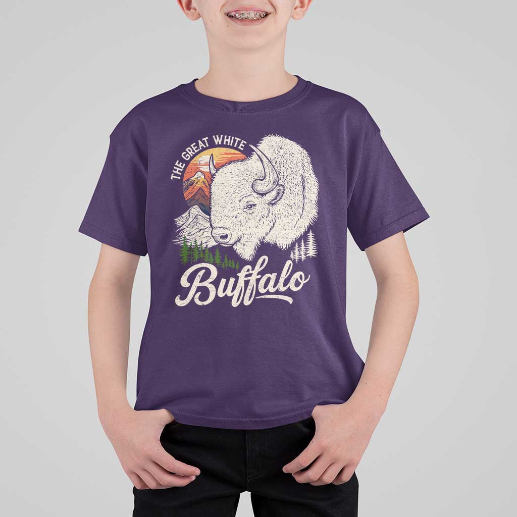 The Great White Buffalo T Shirt For Kid Native American Sacred Spirit Animal - Wonder Print Shop