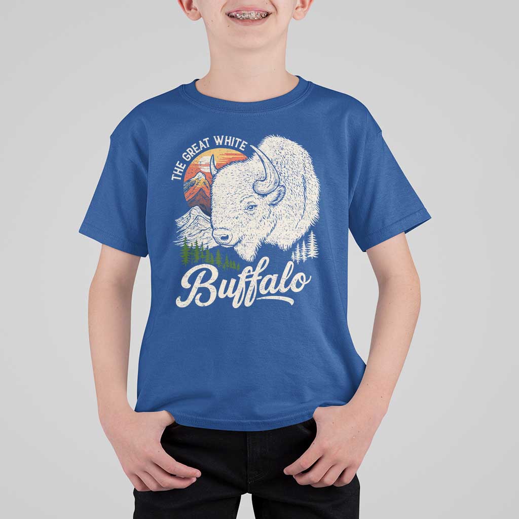 The Great White Buffalo T Shirt For Kid Native American Sacred Spirit Animal - Wonder Print Shop