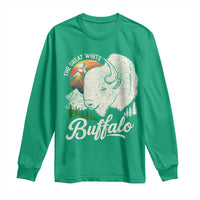The Great White Buffalo Long Sleeve Shirt Native American Sacred Spirit Animal - Wonder Print Shop