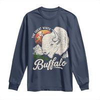 The Great White Buffalo Long Sleeve Shirt Native American Sacred Spirit Animal - Wonder Print Shop