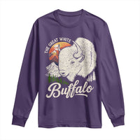 The Great White Buffalo Long Sleeve Shirt Native American Sacred Spirit Animal - Wonder Print Shop