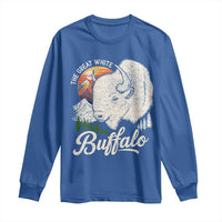 The Great White Buffalo Long Sleeve Shirt Native American Sacred Spirit Animal - Wonder Print Shop