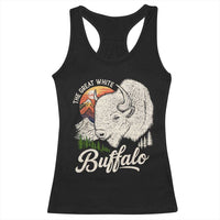 The Great White Buffalo Racerback Tank Top Native American Sacred Spirit Animal - Wonder Print Shop
