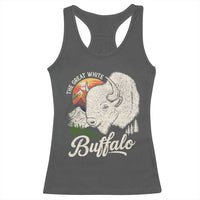 The Great White Buffalo Racerback Tank Top Native American Sacred Spirit Animal - Wonder Print Shop