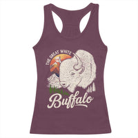 The Great White Buffalo Racerback Tank Top Native American Sacred Spirit Animal - Wonder Print Shop
