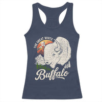 The Great White Buffalo Racerback Tank Top Native American Sacred Spirit Animal - Wonder Print Shop