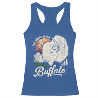 The Great White Buffalo Racerback Tank Top Native American Sacred Spirit Animal - Wonder Print Shop