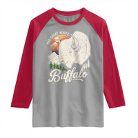 The Great White Buffalo Raglan Shirt Native American Sacred Spirit Animal - Wonder Print Shop