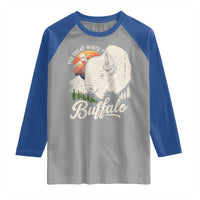 The Great White Buffalo Raglan Shirt Native American Sacred Spirit Animal - Wonder Print Shop