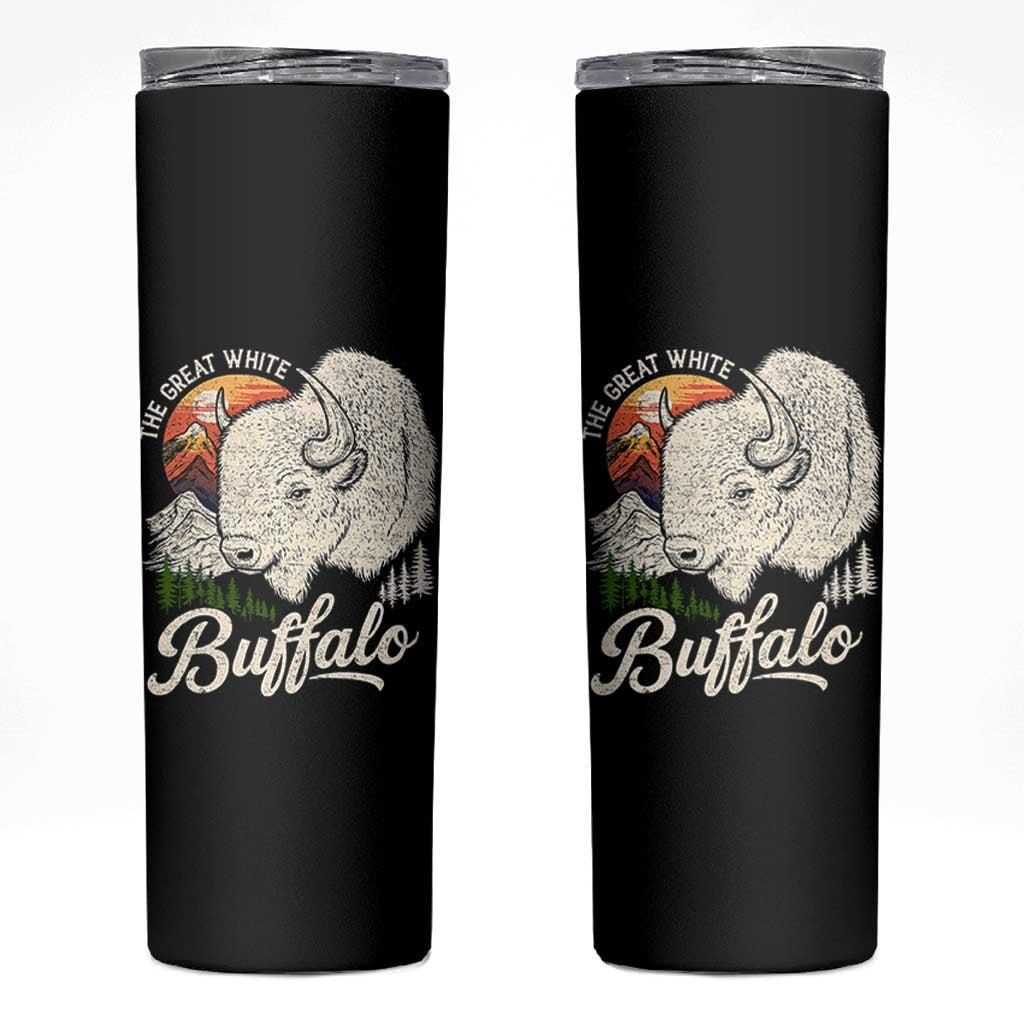 The Great White Buffalo Skinny Tumbler Native American Sacred Spirit Animal - Wonder Print Shop