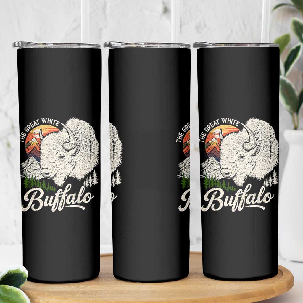 The Great White Buffalo Skinny Tumbler Native American Sacred Spirit Animal - Wonder Print Shop