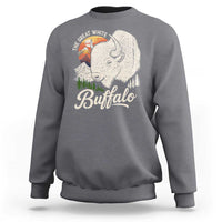 The Great White Buffalo Sweatshirt Native American Sacred Spirit Animal - Wonder Print Shop