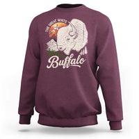 The Great White Buffalo Sweatshirt Native American Sacred Spirit Animal - Wonder Print Shop