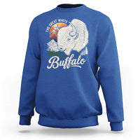 The Great White Buffalo Sweatshirt Native American Sacred Spirit Animal - Wonder Print Shop