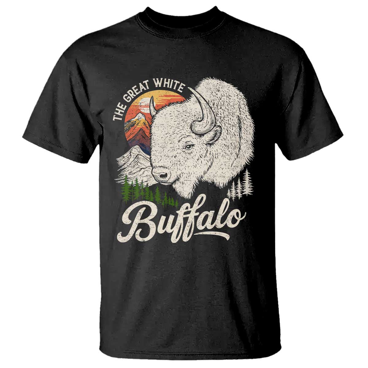 The Great White Buffalo T Shirt Native American Sacred Spirit Animal - Wonder Print Shop