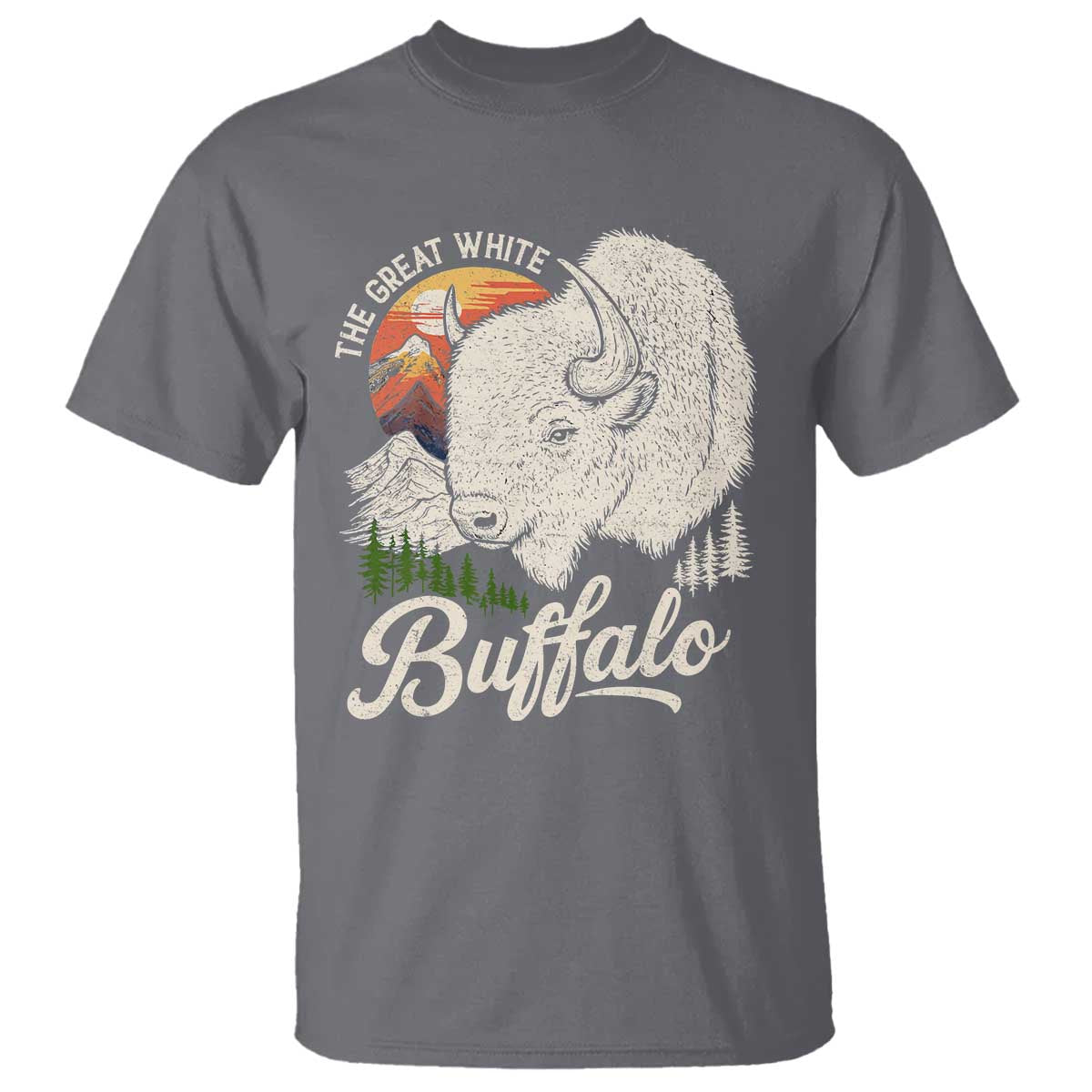 The Great White Buffalo T Shirt Native American Sacred Spirit Animal - Wonder Print Shop