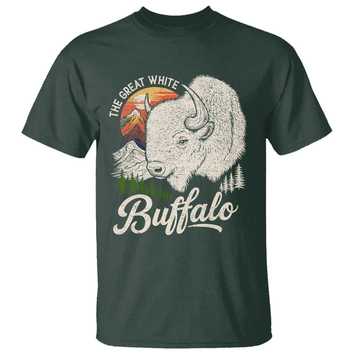 The Great White Buffalo T Shirt Native American Sacred Spirit Animal - Wonder Print Shop
