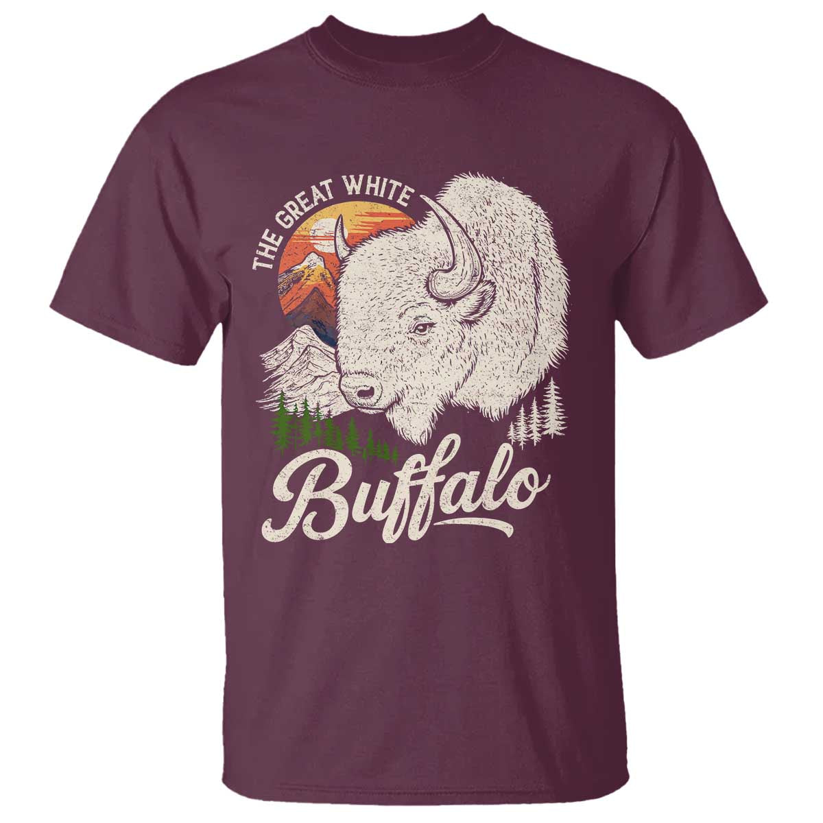 The Great White Buffalo T Shirt Native American Sacred Spirit Animal - Wonder Print Shop