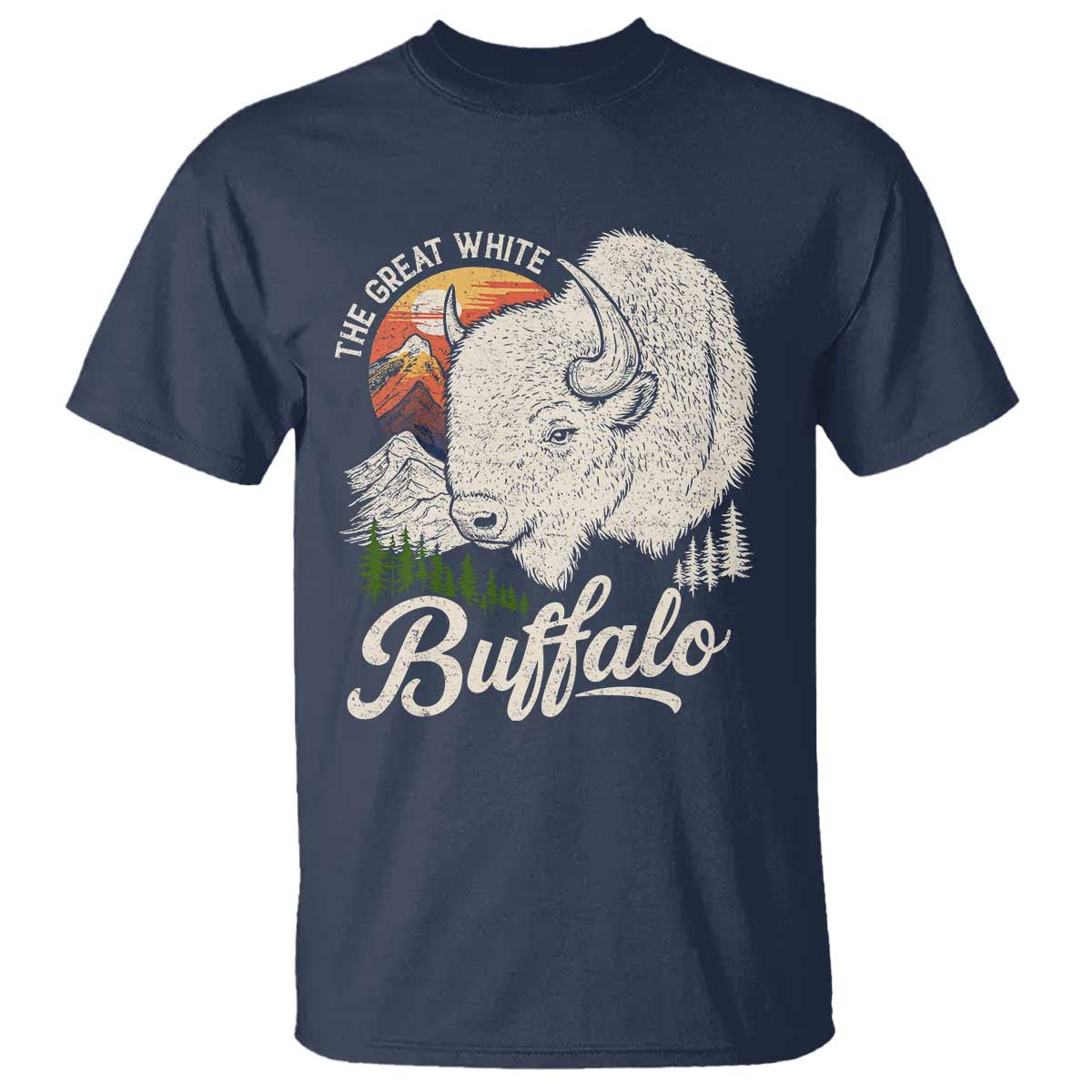 The Great White Buffalo T Shirt Native American Sacred Spirit Animal - Wonder Print Shop