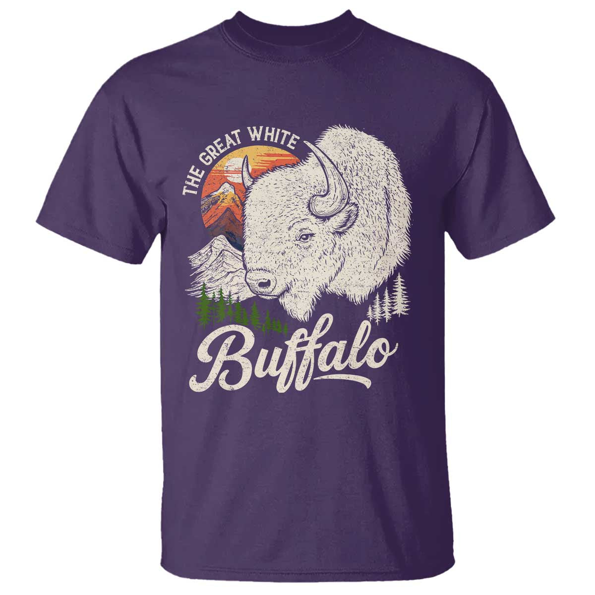 The Great White Buffalo T Shirt Native American Sacred Spirit Animal - Wonder Print Shop
