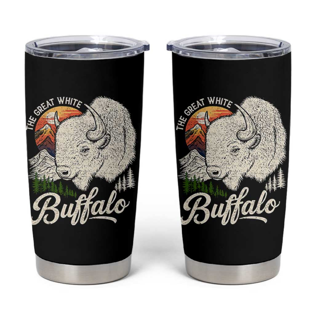 The Great White Buffalo Tumbler Cup Native American Sacred Spirit Animal - Wonder Print Shop