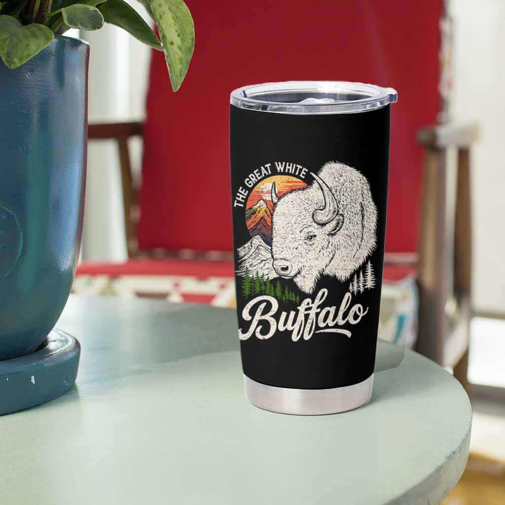 The Great White Buffalo Tumbler Cup Native American Sacred Spirit Animal - Wonder Print Shop