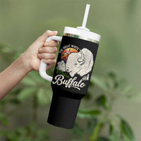 The Great White Buffalo Tumbler With Handle Native American Sacred Spirit Animal - Wonder Print Shop