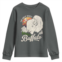 The Great White Buffalo Youth Sweatshirt Native American Sacred Spirit Animal - Wonder Print Shop