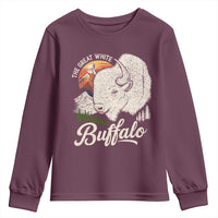 The Great White Buffalo Youth Sweatshirt Native American Sacred Spirit Animal - Wonder Print Shop