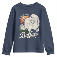 The Great White Buffalo Youth Sweatshirt Native American Sacred Spirit Animal - Wonder Print Shop
