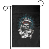 Native American Respect The Chief Garden Flag Indian Tribal Skull Headdress - Wonder Print Shop