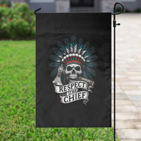 Native American Respect The Chief Garden Flag Indian Tribal Skull Headdress - Wonder Print Shop