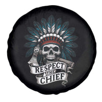 Native American Respect The Chief Spare Tire Cover Indian Tribal Skull Headdress - Wonder Print Shop