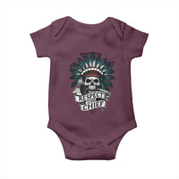 Native American Respect The Chief Baby Onesie Indian Tribal Skull Headdress - Wonder Print Shop