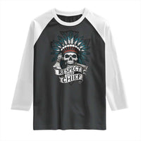 Native American Respect The Chief Raglan Shirt Indian Tribal Skull Headdress - Wonder Print Shop