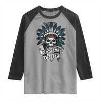 Native American Respect The Chief Raglan Shirt Indian Tribal Skull Headdress - Wonder Print Shop
