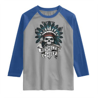 Native American Respect The Chief Raglan Shirt Indian Tribal Skull Headdress - Wonder Print Shop