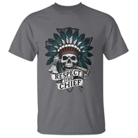 Native American Respect The Chief T Shirt Indian Tribal Skull Headdress - Wonder Print Shop